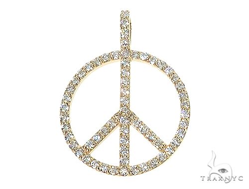 14k Gold Peace and Love Pendant Set 66339 - Image 1