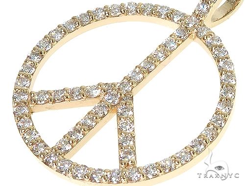 14k Gold Peace and Love Small Pendant Set 66338 - Image 4