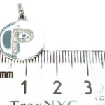 14k Gold Prong Diamond Initial P Pendant-39988 - Image 6