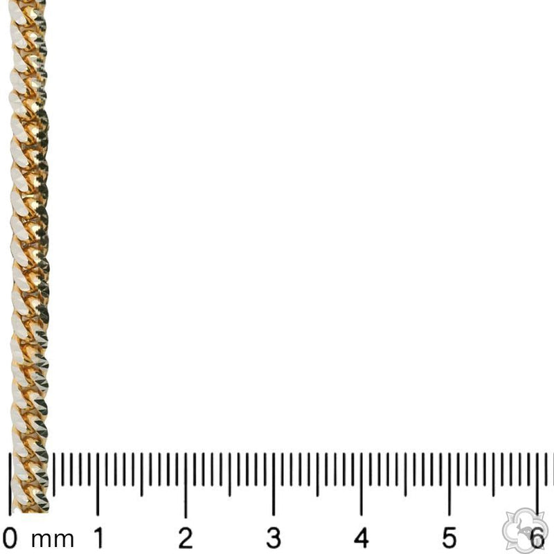 14k Gold Two Tone Diamond Cut Miami Cuban Link Chain 70320 - Image 6