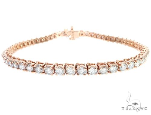 14k RG 4.5mm Diamond Tennis Bracelet 64879 - Image 1