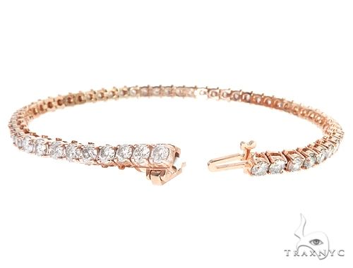 14k RG 4.5mm Diamond Tennis Bracelet 64879 - Image 3