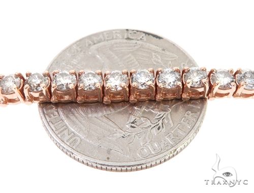 14k RG 4.5mm Diamond Tennis Bracelet 64879 - Image 4