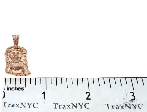 14k Rose Gold Diamond Jesus Pendant and Moon Chain Set 65123 - Image 8