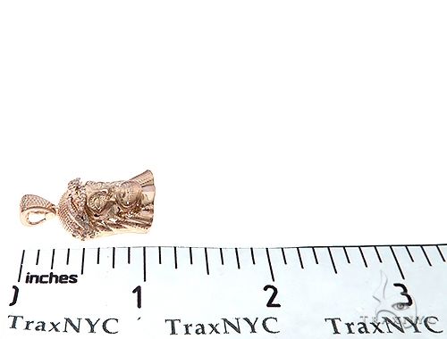 14k Rose Gold Diamond Jesus Pendant and Moon Chain Set 65123 - Image 9