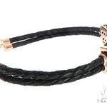 14k Rose Gold Diamond Leather Rope Bracelet 65036 - Image 3