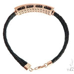 14k Rose Gold Diamond Leather Rope Bracelet 65036 - Image 5