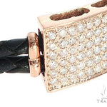 14k Rose Gold Diamond Leather Rope Bracelet 65036 - Image 6