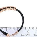 14k Rose Gold Diamond Leather Rope Bracelet 65036 - Image 9
