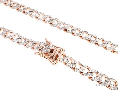 14k Rose Gold Diamond Miami Cuban Link Chain 65094 - Image 1