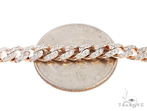 14k Rose Gold Diamond Miami Cuban Link Chain 65094 - Image 3