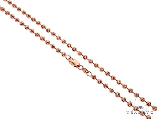 14k Rose Gold Moon Cut Chain 24 inches 3mm   64609 - Image 3