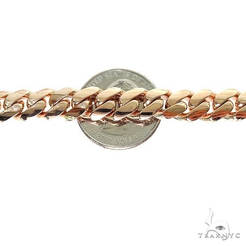 14k Rose Gold Solid Hand Made Miami Cuban  9.5mm 24 inches Chain 69725 - Image 5