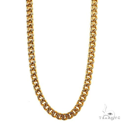 14k Two-Tone Semi-Solid Franco Link Chain 3.5mm 18 Inches 69943 - Image 1