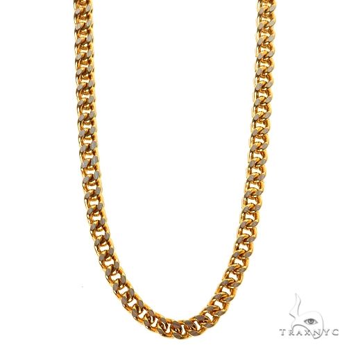 14k Two-Tone Semi-Solid Franco Link Chain 3.5mm 18 Inches 69943 - Image 1
