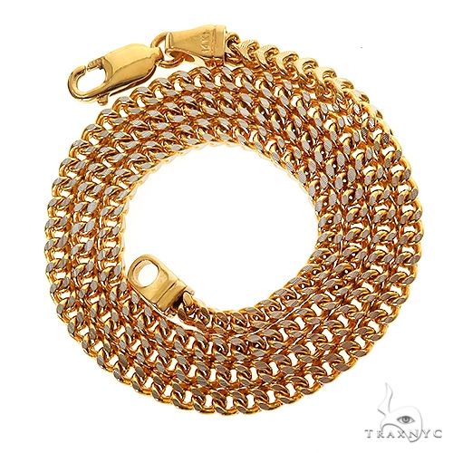 14k Two-Tone Semi-Solid Franco Link Chain 3.5mm 20 Inches 69942 - Image 4