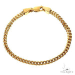 14k Semi-Solid Yellow Gold Diamond Cut Pave Franco Bracelet 3.6mm 10 Inches 69932 69933 - Image 2