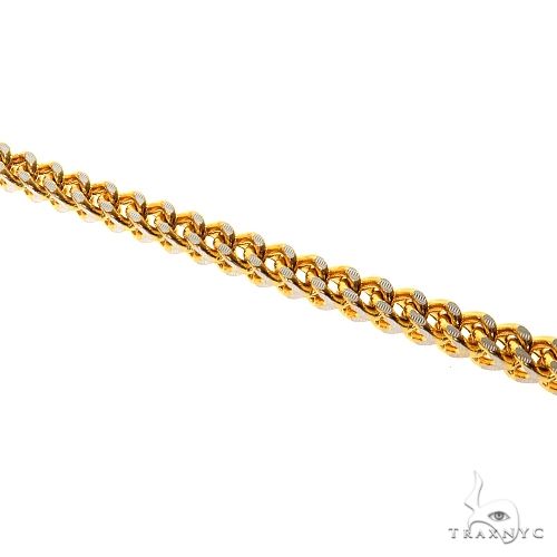 14k Semi-Solid Yellow Gold Diamond Cut Pave Franco Bracelet 3.6mm 10 Inches 69932 69933 - Image 3