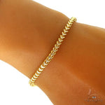 14k Semi-Solid Yellow Gold Diamond Cut Pave Franco Bracelet 3.6mm 10 Inches 69932 69933 - Image 5