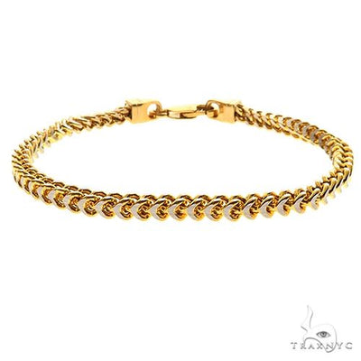 14k Two-Tone Semi-Solid Franco Bracelet 3.5mm 7.25 Inches 69931 - Image 1