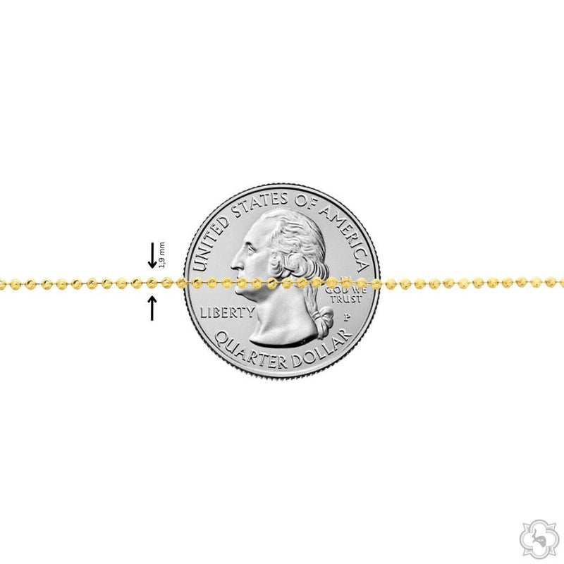 14k Solid Yellow Gold Moon Cut Chain 20 Inches 1.9mm   48481 - Image 3