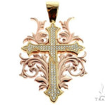 Black Ink Crew 14k Two Tone Diamond Filigree Cross Pendant 64746 - Image 1