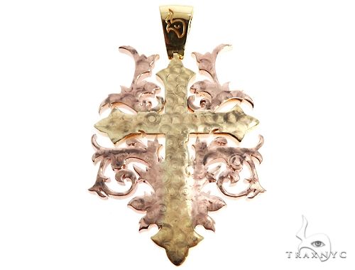 Black Ink Crew 14k Two Tone Diamond Filigree Cross Pendant 64746 - Image 3