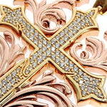 Black Ink Crew 14k Two Tone Diamond Filigree Cross Pendant 64746 - Image 4