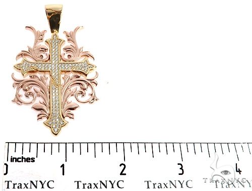 Black Ink Crew 14k Two Tone Diamond Filigree Cross Pendant 64746 - Image 6