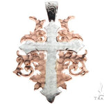 Black Ink Crew 14k Two Tone Diamond Filigree Cross Pendant 64747 - Image 3