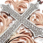 Black Ink Crew 14k Two Tone Diamond Filigree Cross Pendant 64747 - Image 4