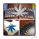 14k Gold Diamond Maple Leaf Bracelet-40034 - Image 3