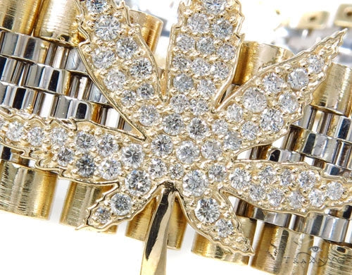 14k Gold Diamond Maple Leaf Bracelet-40034 - Image 2