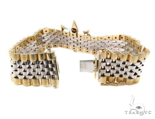 14k Gold Diamond Maple Leaf Bracelet-40034 - Image 5