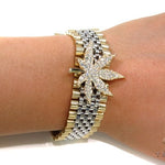 14k Gold Diamond Maple Leaf Bracelet-40034 - Image 6
