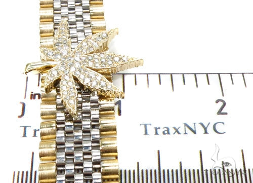 14k Gold Diamond Maple Leaf Bracelet-40034 - Image 8