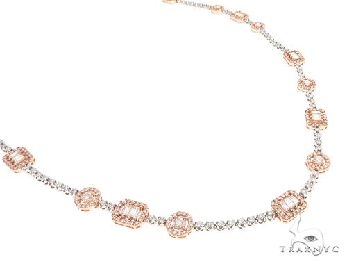 14k Two Tone Rose and White Gold Diamond Chain 64967 - Image 1