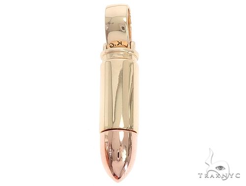 14k Two Tone Yellow and Rose Gold Bullet Pendant 64976 - Image 1
