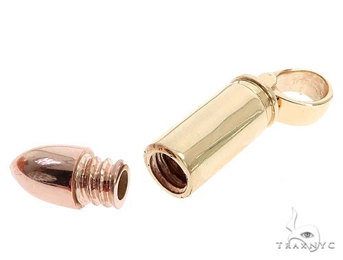 14k Two Tone Yellow and Rose Gold Bullet Pendant 64976 - Image 4