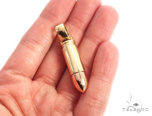 14k Two Tone Yellow and Rose Gold Bullet Pendant 64976 - Image 5