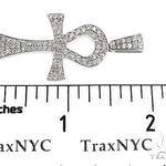 14k White Gold Diamond Ankh Pendant 64647 - Image 7