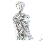 14k White Gold Diamond Jesus Pendant and Moon Chain Set 65122 - Image 4