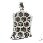 14k White Gold Diamond Jesus Pendant and Moon Chain Set 65122 - Image 5