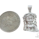 14k White Gold Diamond Jesus Pendant and Moon Chain Set 65122 - Image 7