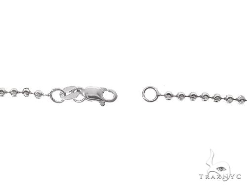 14k White Gold Diamond Jesus Pendant and Moon Chain Set 65122 - Image 8