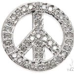 14k White Gold Diamond Peace Symbol Pendant 64672 - Image 1