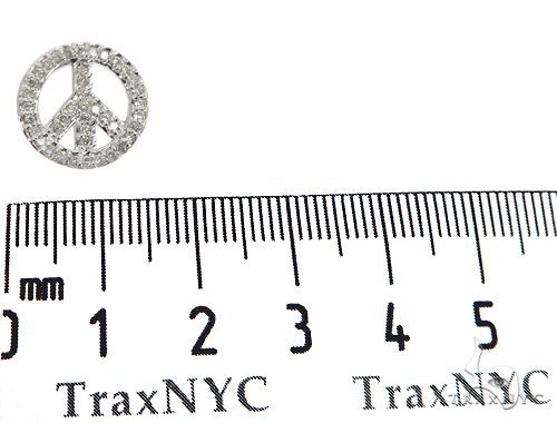 14k White Gold Diamond Peace Symbol Pendant 64672 - Image 6
