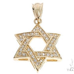14k Gold Diamond Star of David Pendant 64649 - Image 1