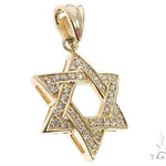 14k Gold Diamond Star of David Pendant 64649 - Image 2