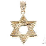 14k Gold Diamond Star of David Pendant 64649 - Image 3
